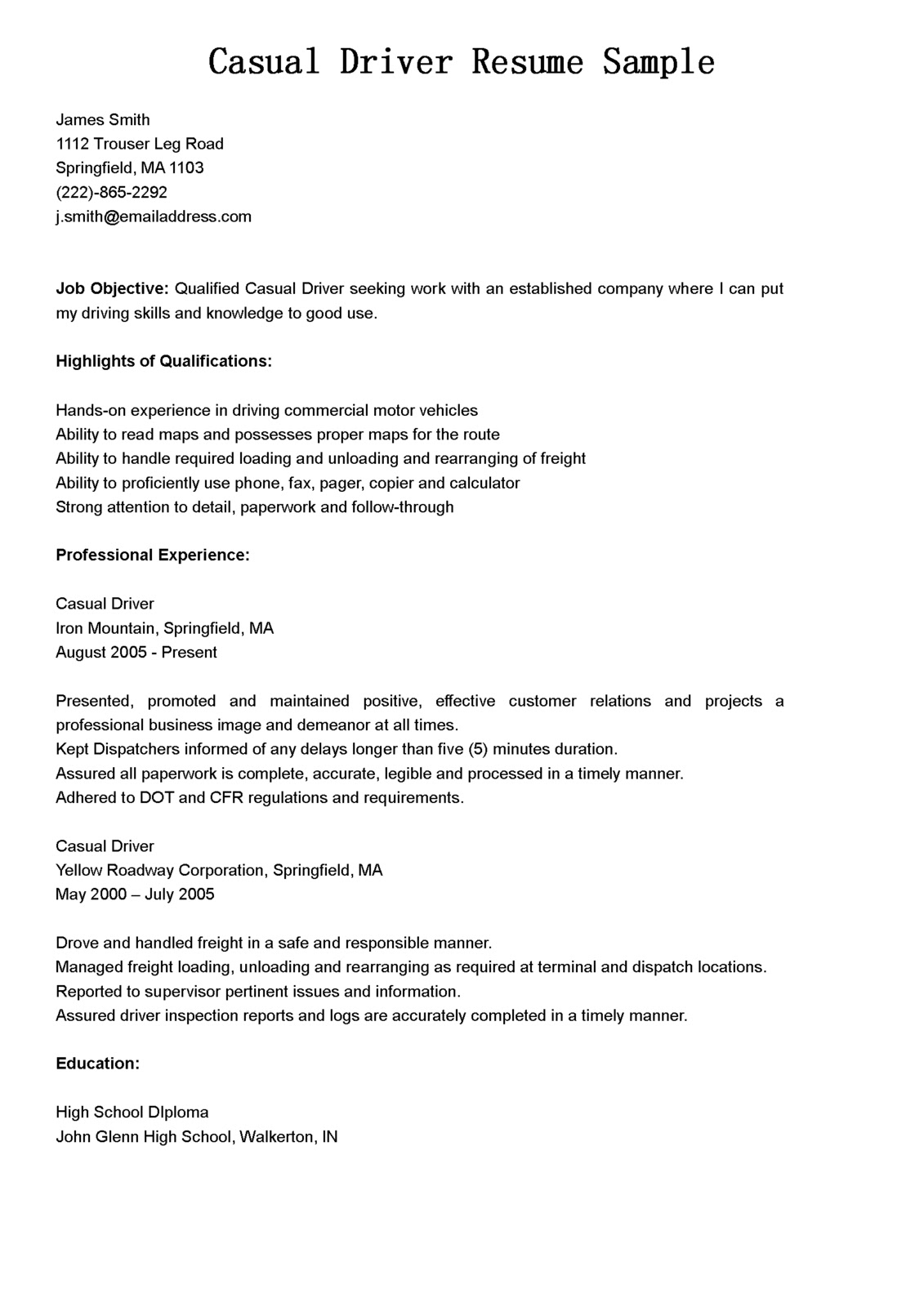 Resume interests examples